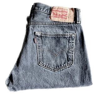 Levi’s Red Tag Washed Black 501 Button Fly Straight Leg Jeans Size W36 L30